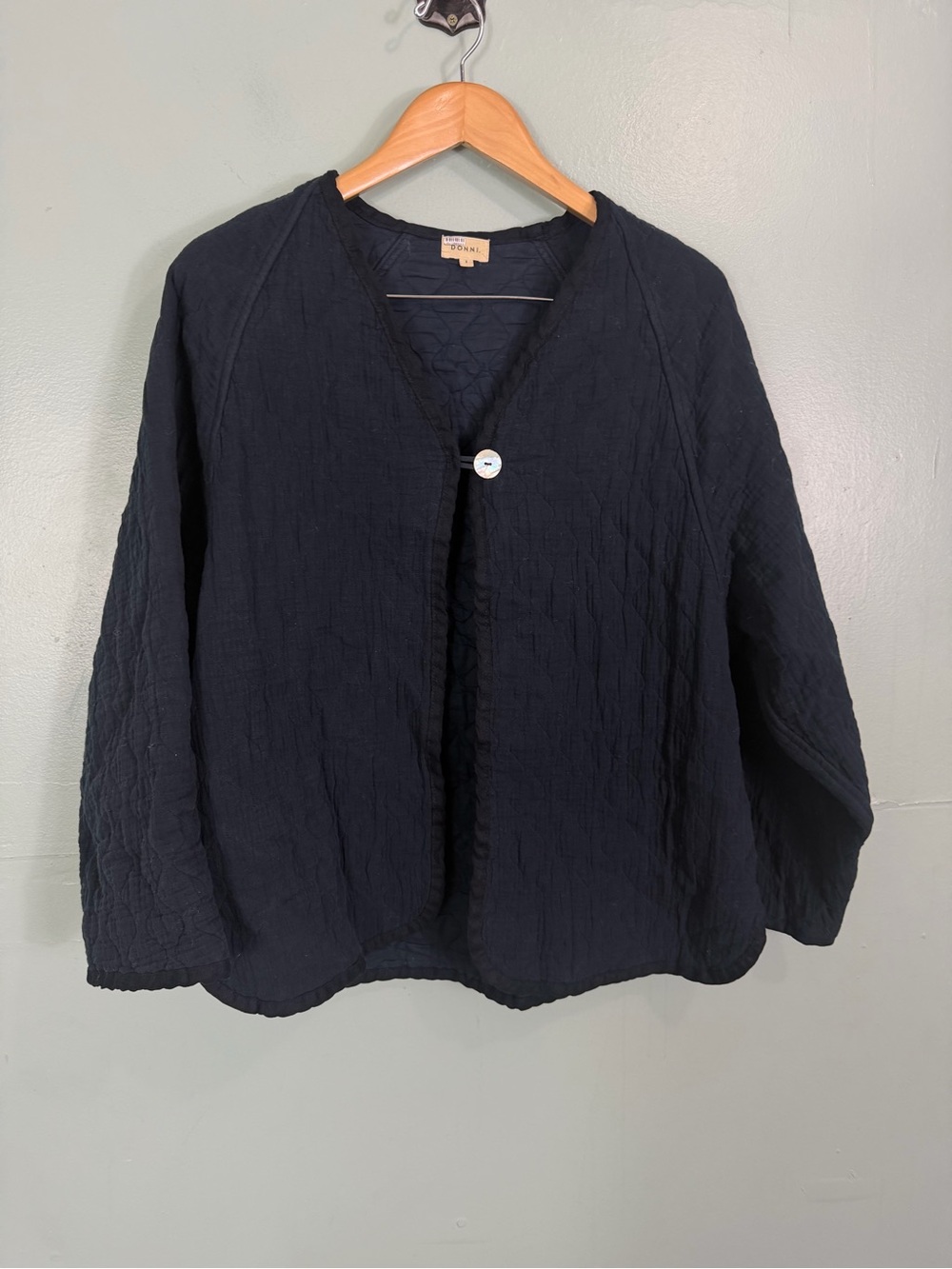 Donni Quilted Relaxed Jacket Navy Blue Small